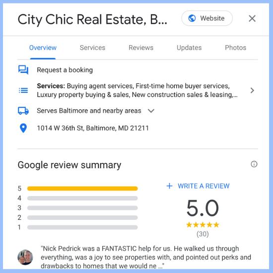 city chic google business profile 2